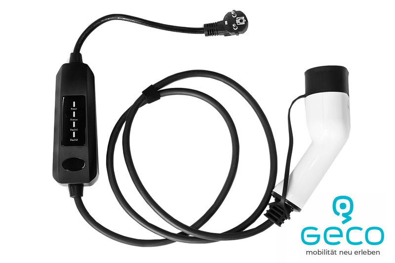 Load image into Gallery viewer, Geco oplader Type 2 3,6 kW 230V 16A met SchuKo-stekker inclusief kabeltas. Spatwaterdicht IP54 | Kabelbescherming | Compact.