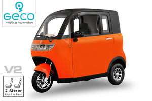 Geco Tiro V2 Elektrische Kabinenroller 72V 1500W – 3-Wiel City Voertuig (2 Persoons, 45 km/u)